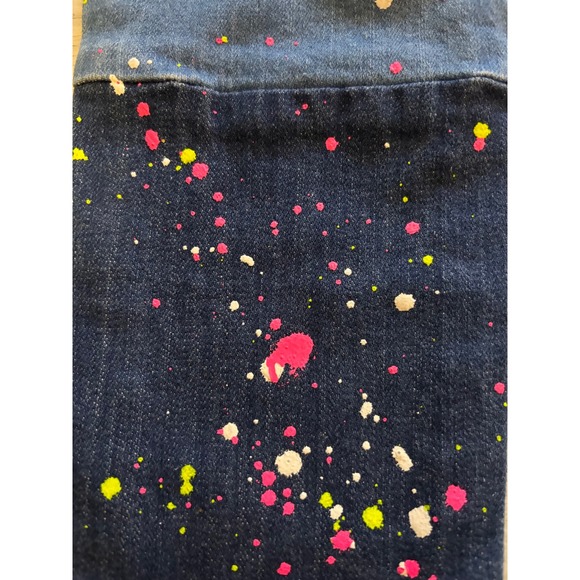 Rockstar‎ Original Distressed Paint Splatter Jeans Size 3 Patchwork Denim - Picture 5 of 10